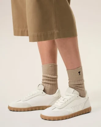 Zapatillas Step de piel de vacuno blanca