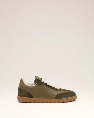Zapatillas Step de piel de vacuno verde