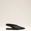 Zapatos de tacón con punta afilada de piel de cordero negra Zapatos de tacón con punta afilada de piel de cordero negra