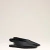 Zapatos de tacón con punta afilada de piel de cordero negra Zapatos de tacón con punta afilada de piel de cordero negra