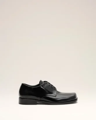 Zapatos derby de piel de vaca negra