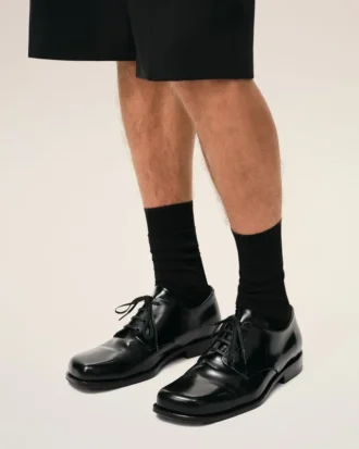 Zapatos derby de piel de vaca negra