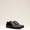 Zapatos derby de piel de vaca negra Zapatos derby de piel de vaca negra