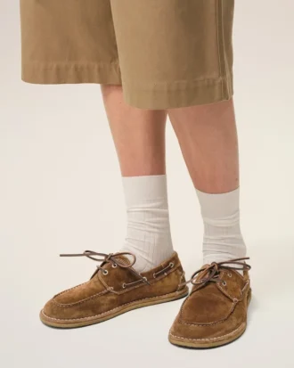 Zapatos náuticos de piel de vaca marrón